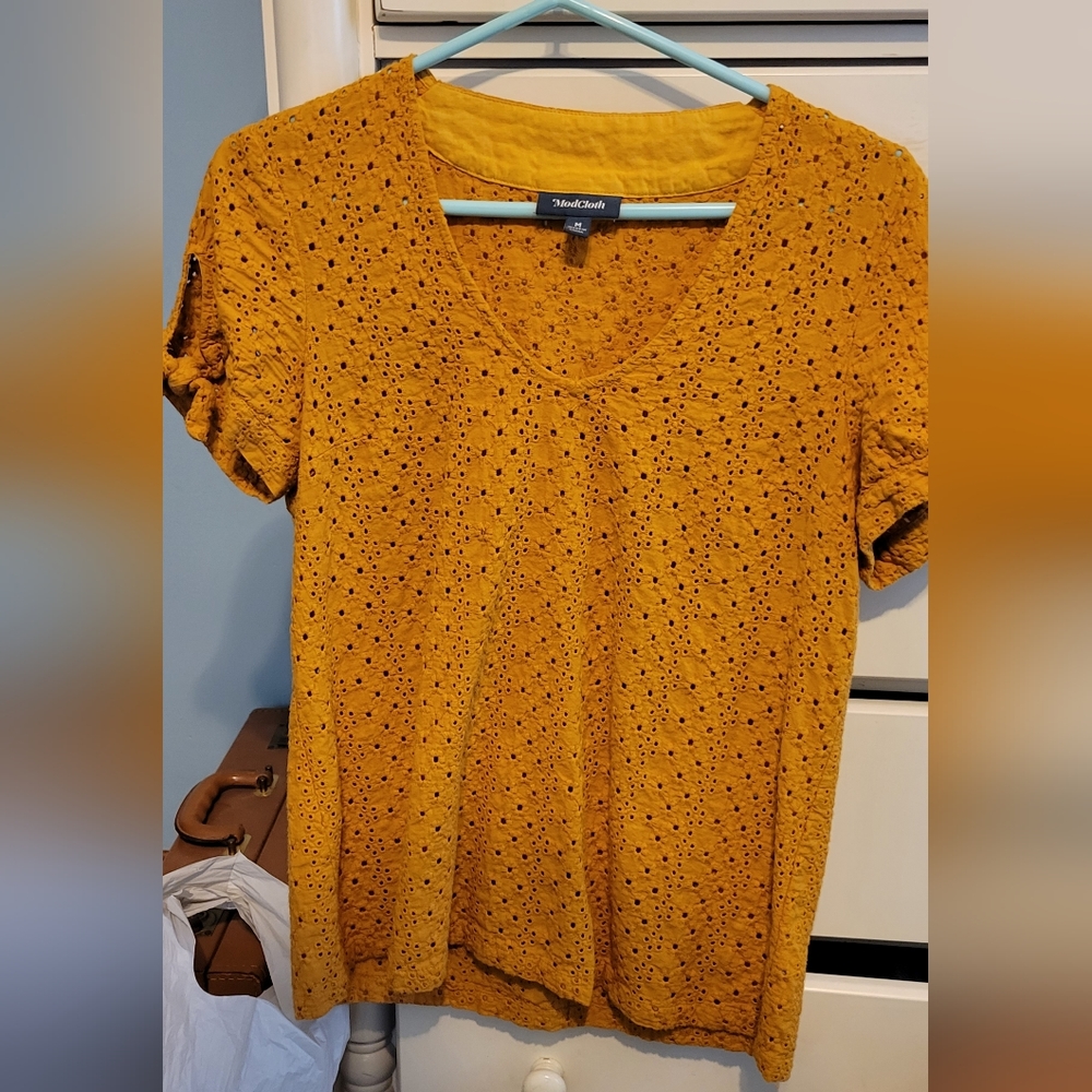 Golden Modcloth blouse